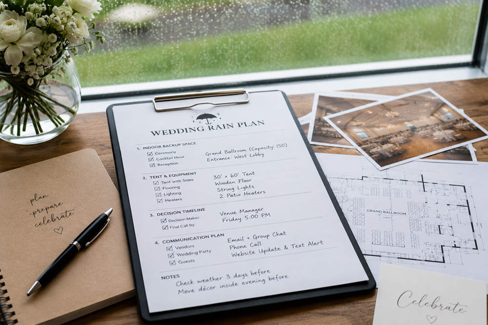 What a Wedding Rain Plan Should Include