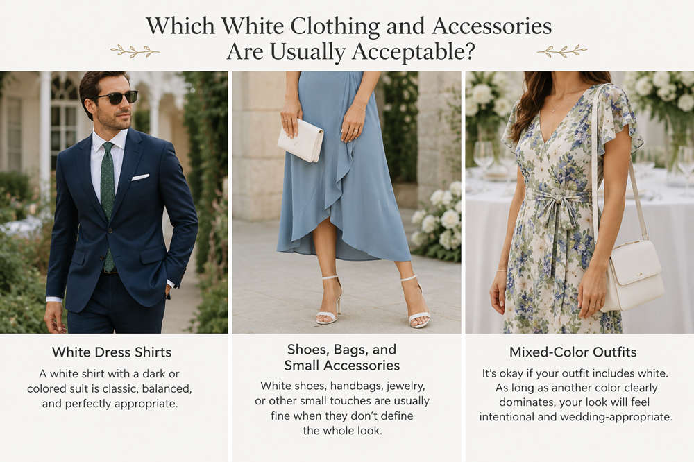 Which White Clothing and Accessories Are Usually Acceptable