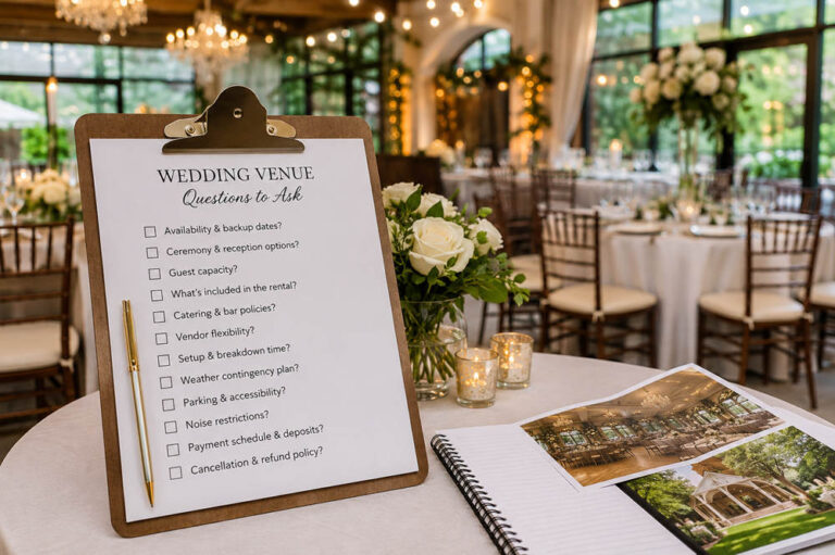 Questions to ask wedding venue