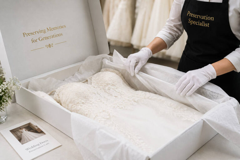 Wedding dress cleaning and preservation