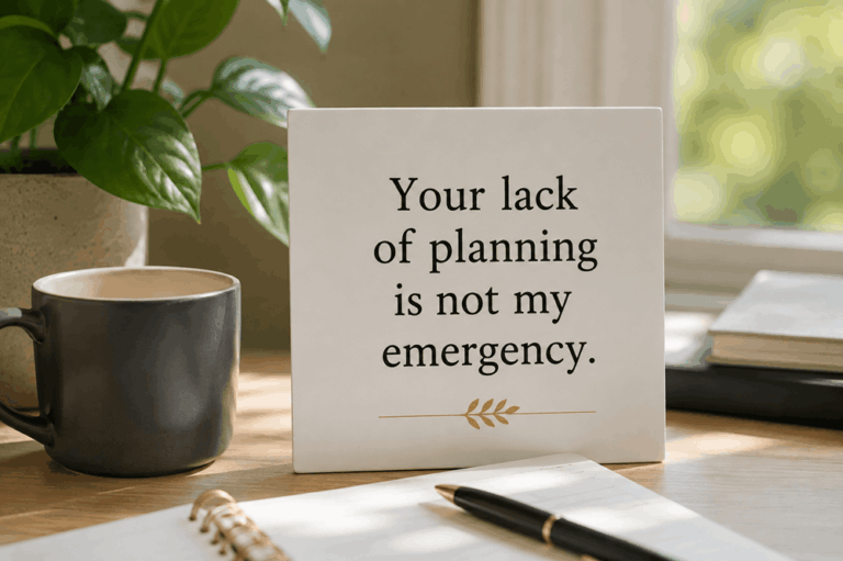 Your Lack of Planning Is Not My Emergency