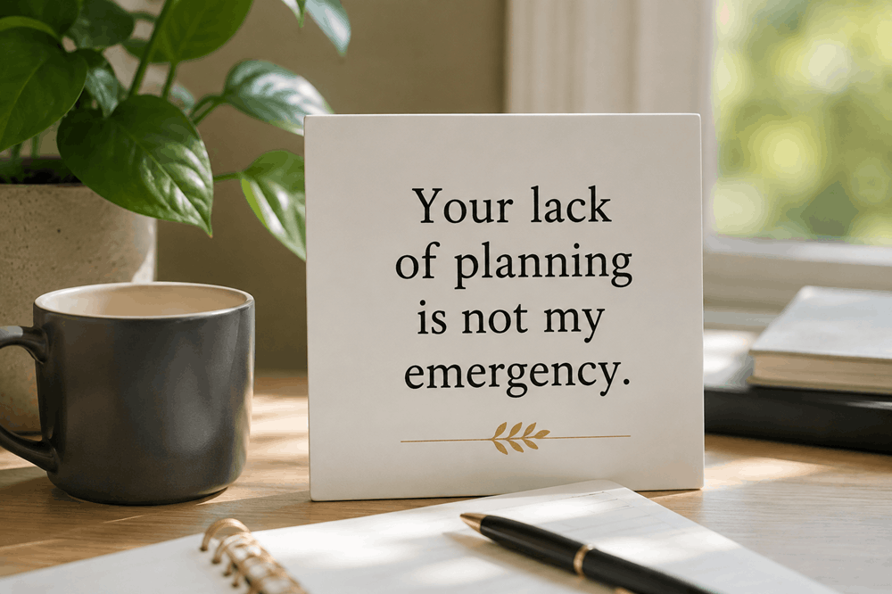 Your Lack of Planning Is Not My Emergency