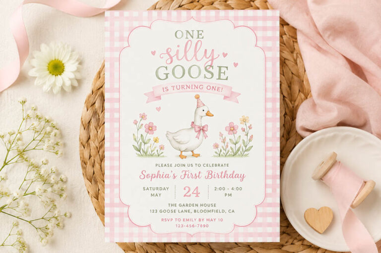 One silly goose birthday invitation